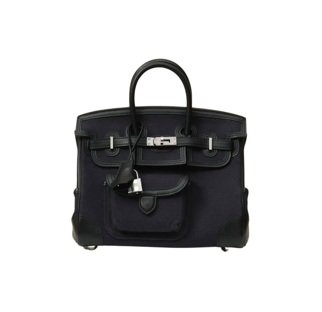 Hermès Birkin Cargo 25 Black Swift and Toile Canvas&Palladium Hardware