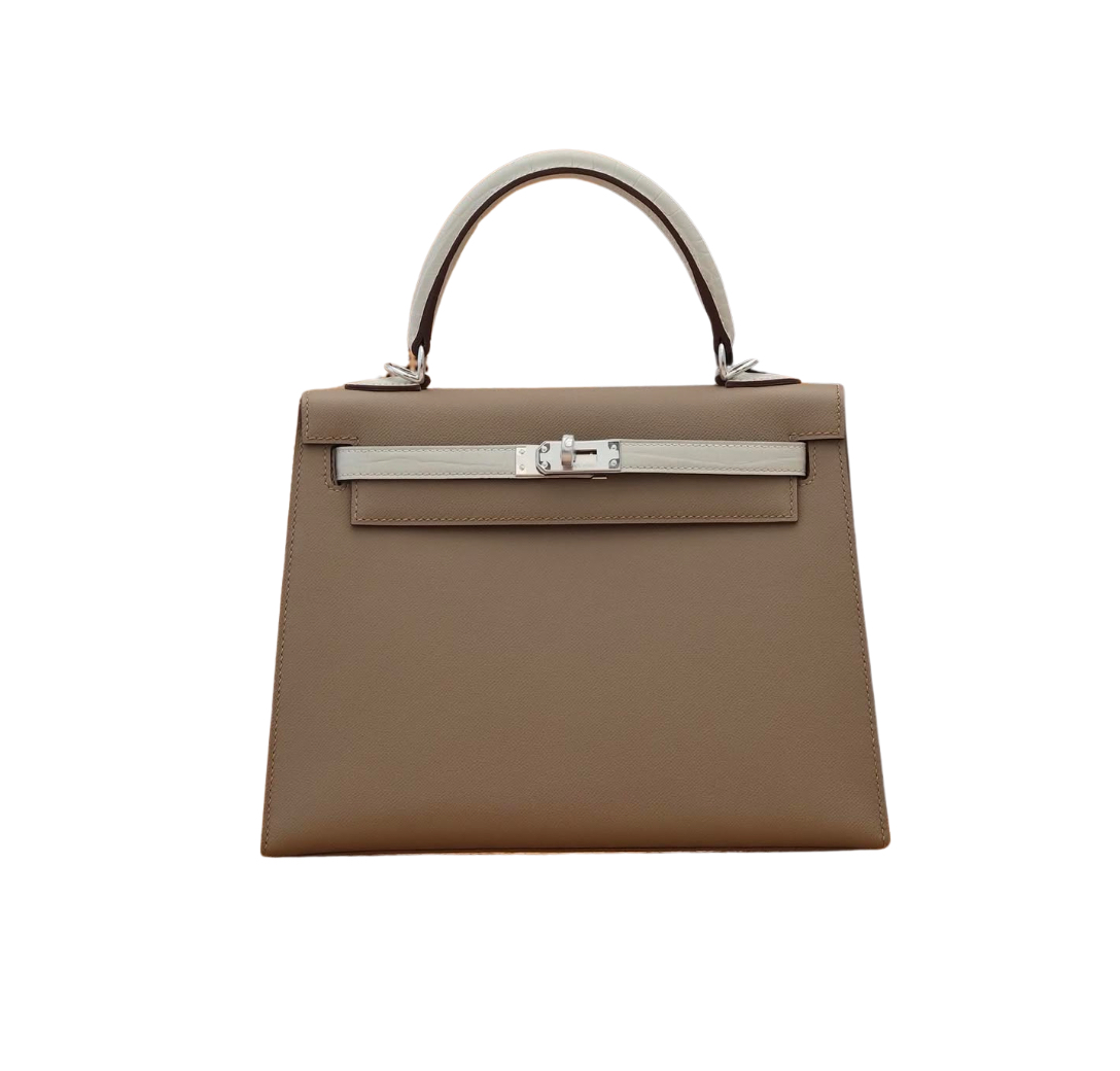 Hermès Kelly25 Sellier Etoupe Touch Epsom&Palladium Hardware