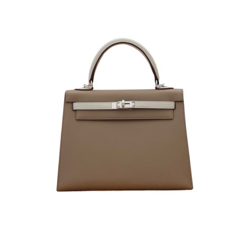 Hermès Kelly25 Sellier Etoupe Touch Epsom&Palladium Hardware