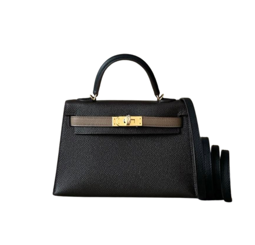 Hermès mini Kelly Black Touch Epsom&Gold Hardware 