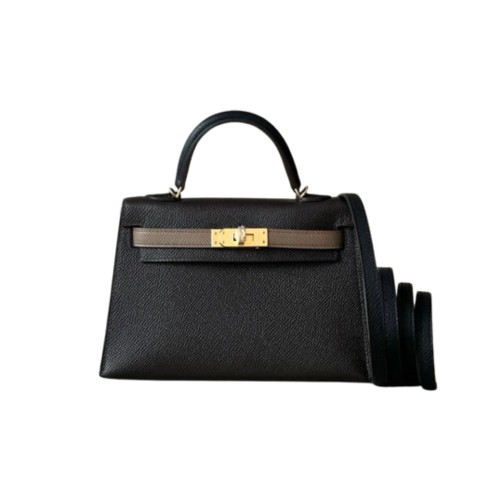 Hermès mini Kelly Black Touch Epsom&Gold Hardware 