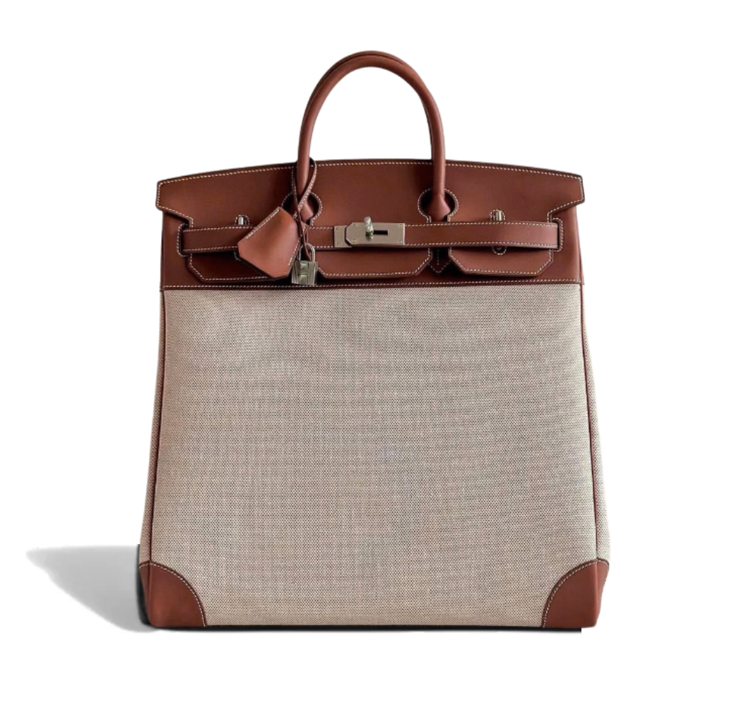 Hermès Birkin HAC Gold Toile De Camp Evercolor&Palladium Hardware