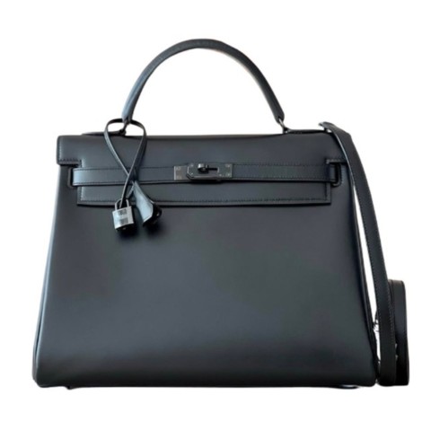 Hermès Kelly35 SO BLACK&Ruthium Hardware