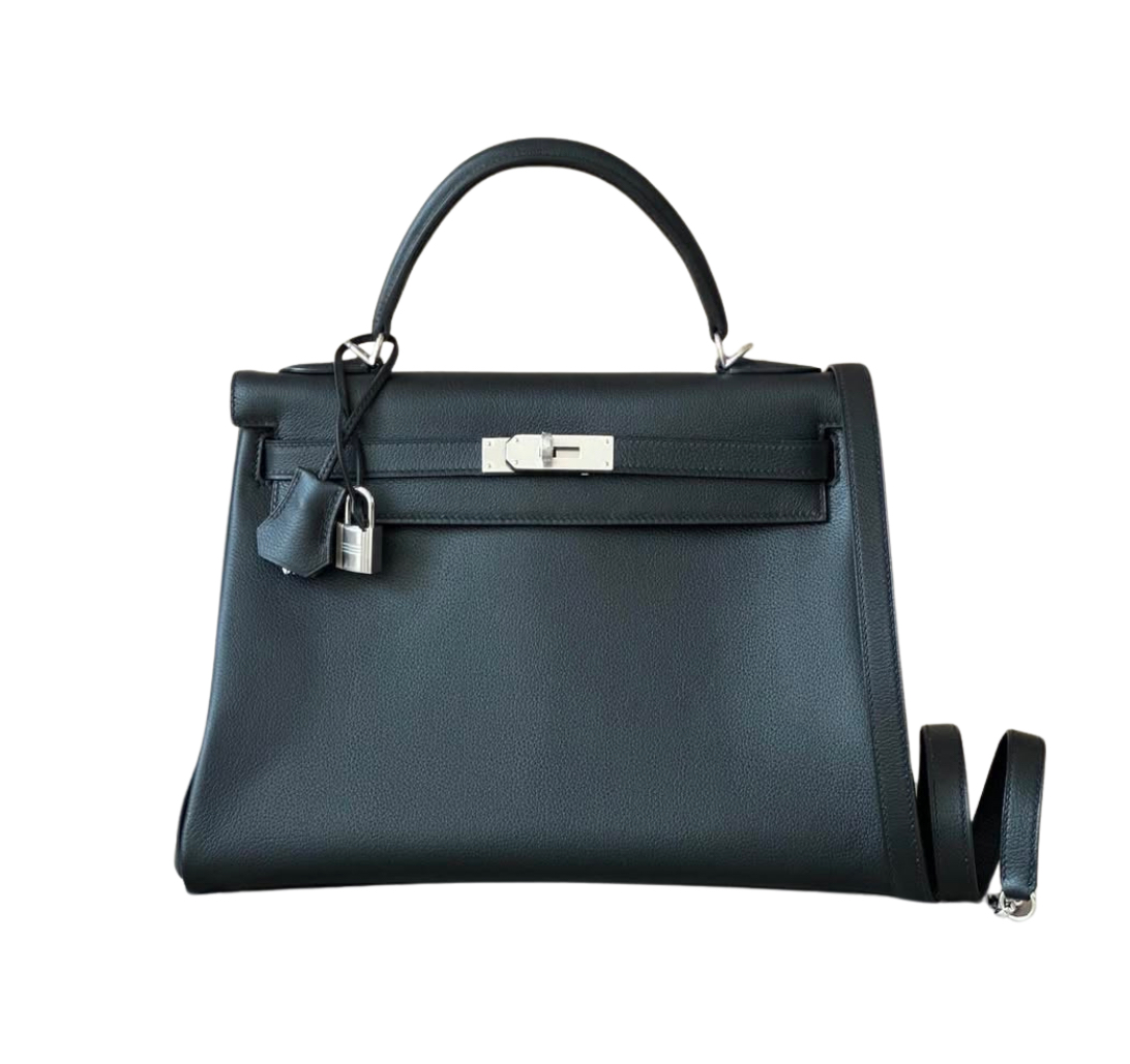 Hermès Kelly35 Black Bag Calfskin Leather&Gold Palladium