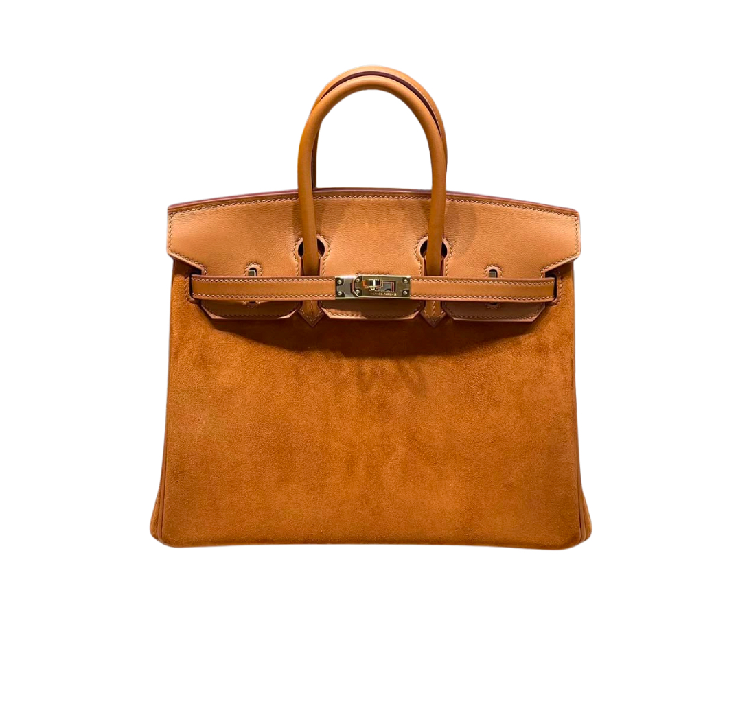 Hermès Birkin25 Limited Edition Gold Swift and Chamois Doblis Grizzly&Palladium Hardware, 