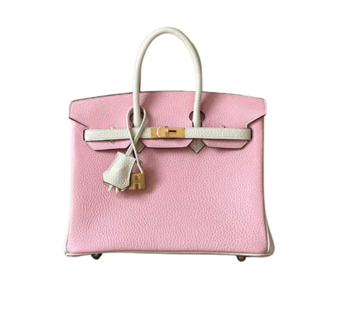 Hermès Birkin25 Rose Sakura and Nata Chevre&Gold Hardware