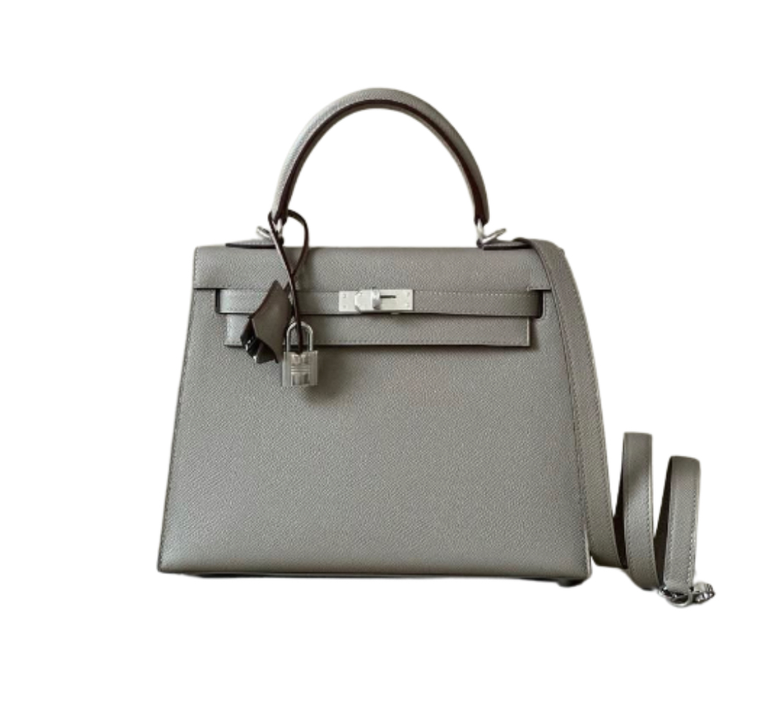 Hermès Kelly25 Silver Gris meyer Epsom& Palladium Hardware