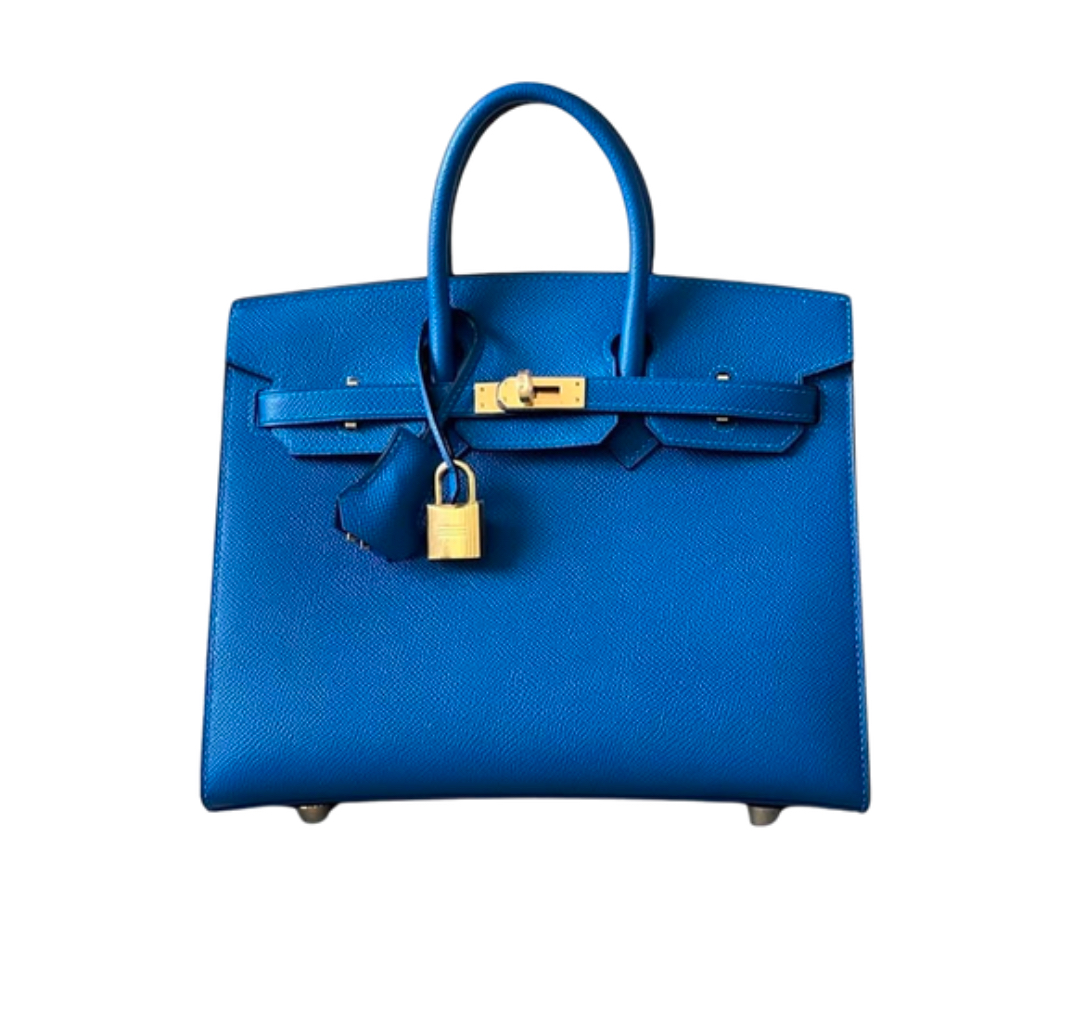 Hermès Birkin25 Sellier Blue Zellige Epsom&Gold Hardware