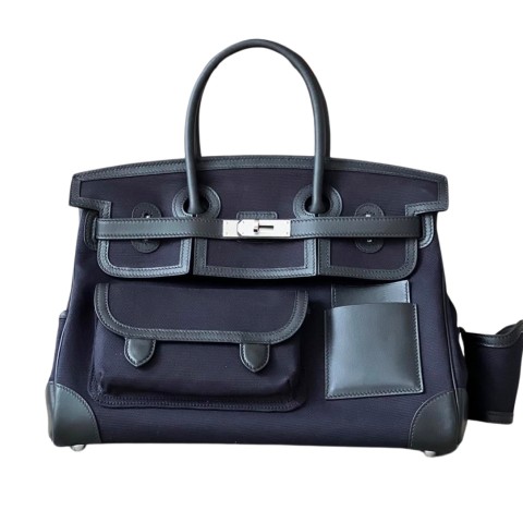 Hermès Birkin Cargo35 Toile Blue Marine&Palladium Hardware