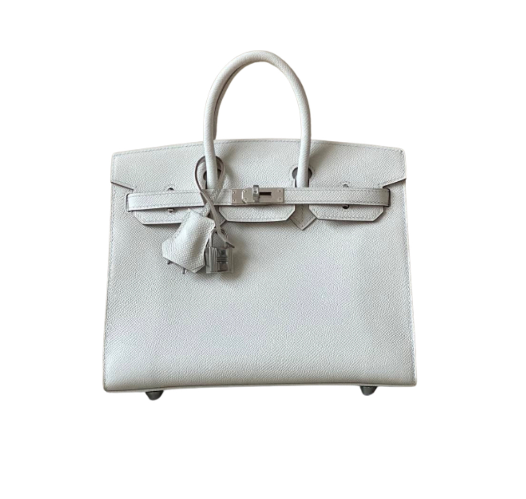 Hermès Birkin25 White Epsom Calfskin& Palladium Hardware