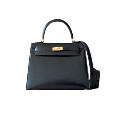 Hermès Kelly 25 Sellier Black Box Calf Leather&gold Hardware