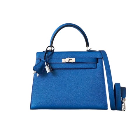 Hermès Kelly25 Blue France Epsom &Palladium Hardware