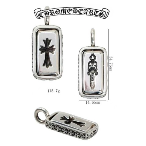 Chrome Hearts Silver Double-Sided Spinning Pendant