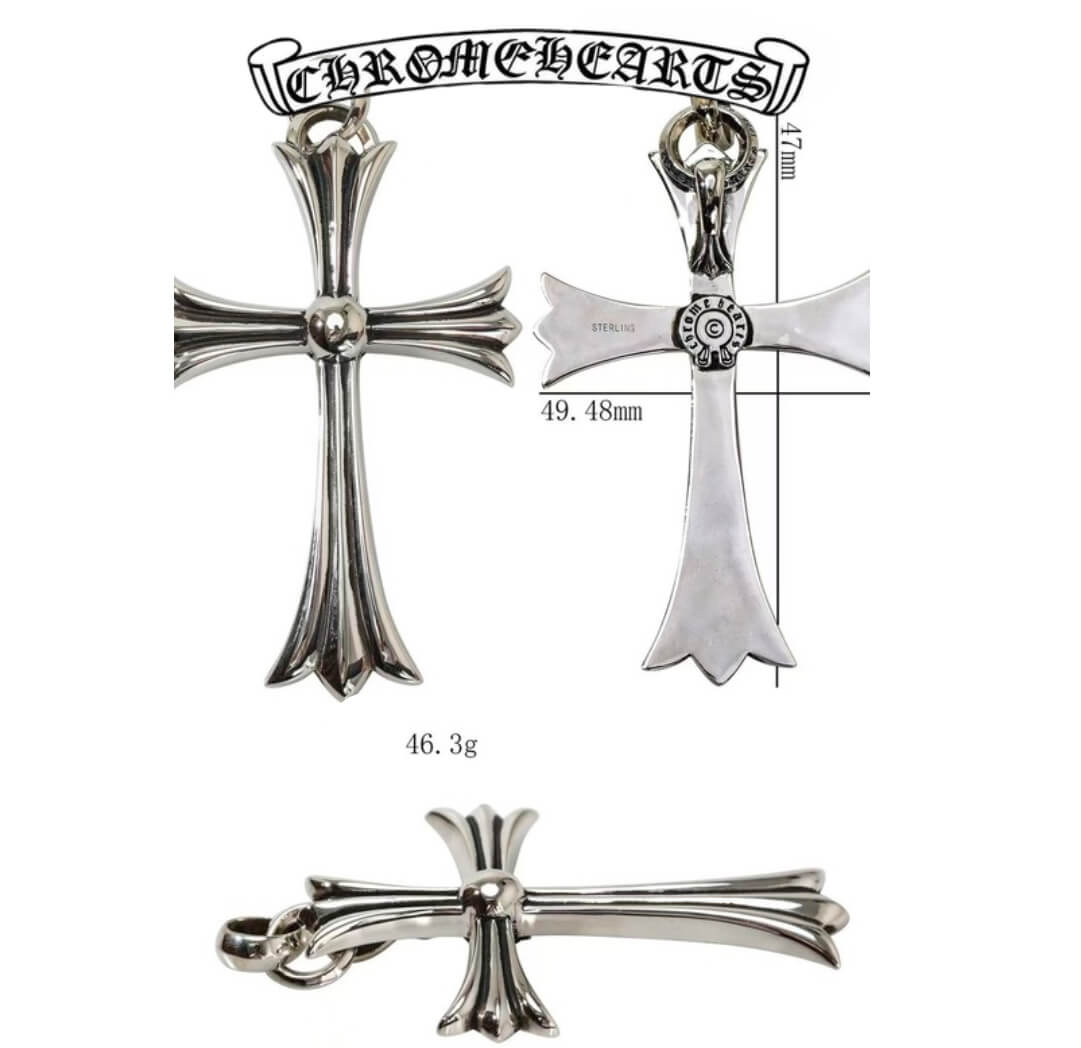 Chrome Hearts Silver Large Cross Pendant