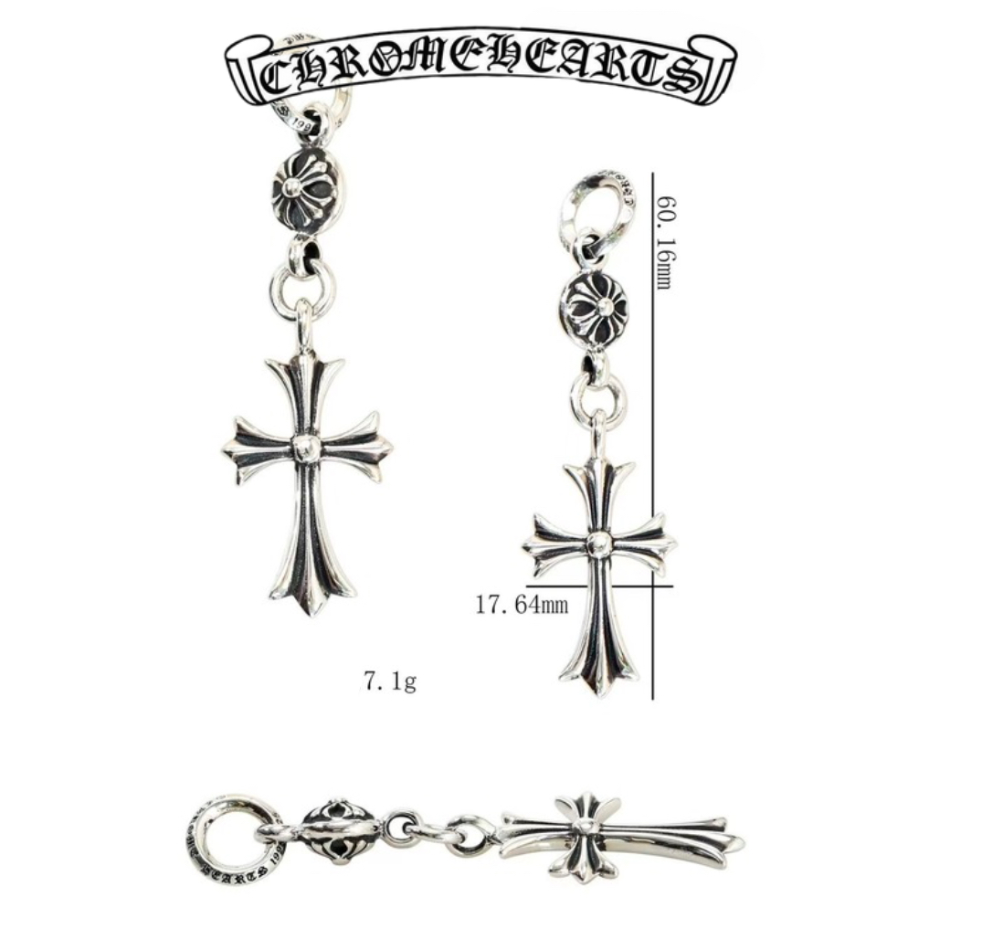 Chrome Hearts Small Cross and Bead Pendant