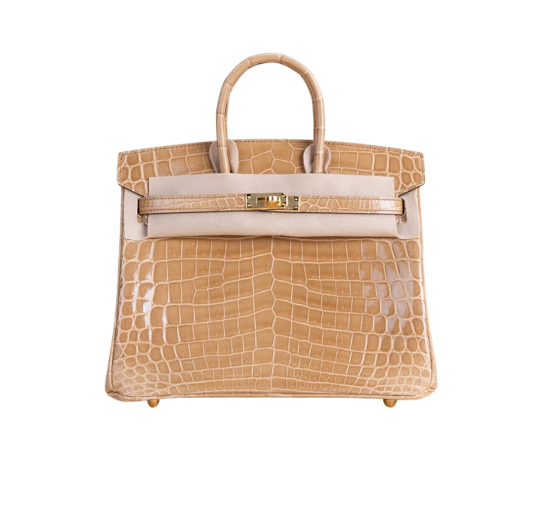 Hermès Birkin25 Beige Sable Shiny Niloticus Crocodile&Gold Hardware