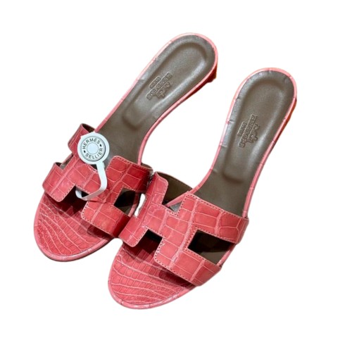 Hermès Oasis Sandals Rose Du Désert Alligator