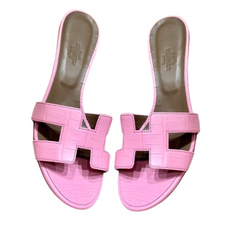 Hermès Oasis Sandals Bubblegum Alligator