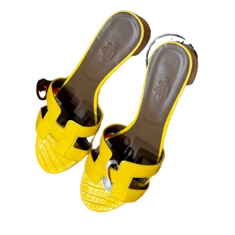 Hermès Oasis Sandals Jaune Impérial Alligator