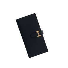 Hermès Bearn Wallet Epsom& gold Hardware Noir