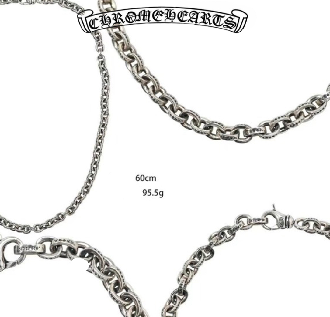 Chrome Hearts Silver Thick Ring Necklace (60cm)