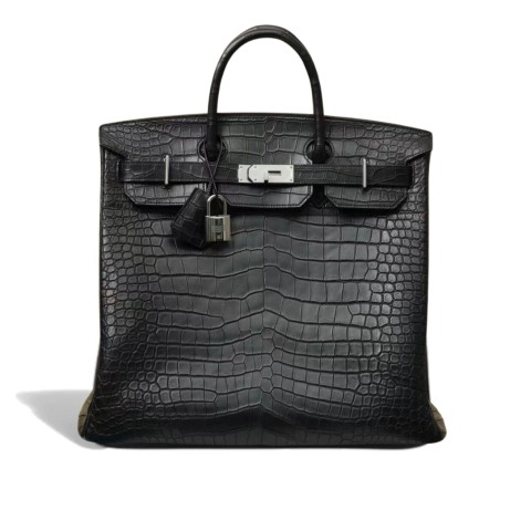  Hermès HAC Birkin Noir Matte Alligator&Gold Hardware