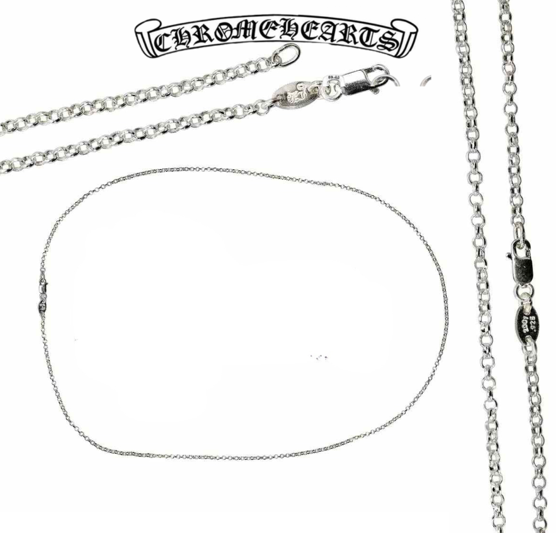 Chrome Hearts Silver Necklace Roll Chain