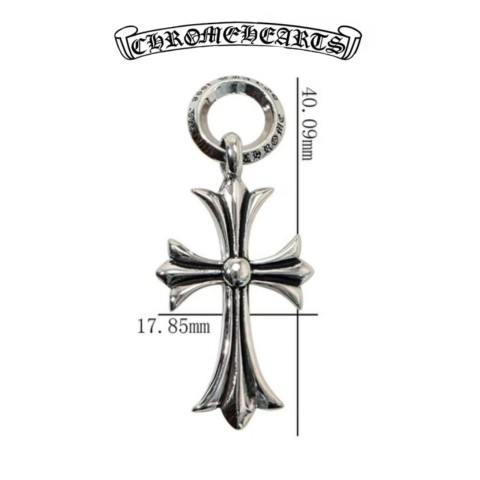 Chrome Hearts Silver  Round Hoop + Cross Pendant (4.9g)