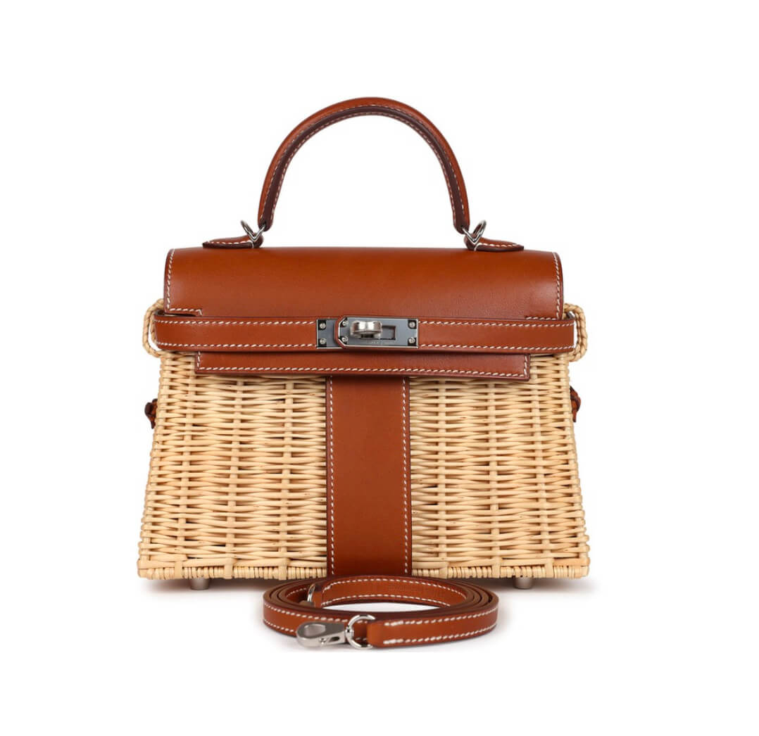 Hermès Kelly Picnic Wicker Gold Swift&Palladium Hardware