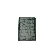 Hermès MC² Euclide Card Holder in Vert Fonce Shiny Alligator Leather