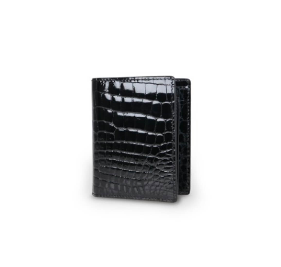 Hermès MC² Euclide Card Holder in Black Shiny Alligator Leather