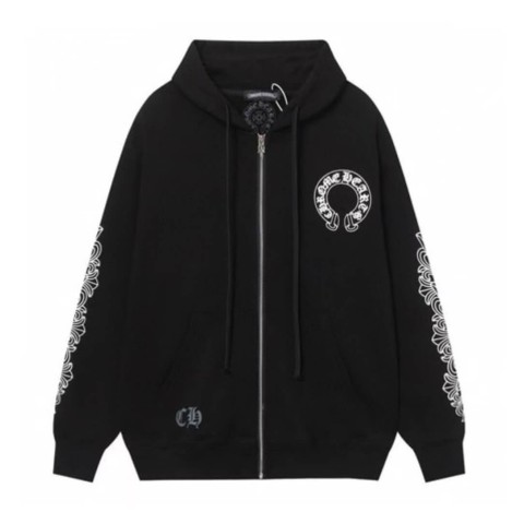 Chrome Hearts  가을·겨울 티베트 문자 & 덩굴 십자가 & 말발굽 프린트 후드 집업 (남녀공용)