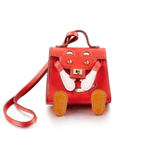 Hermès Kelly Dole Bag Charm Swift Classic Orange / Pure White / Napoli Yellow