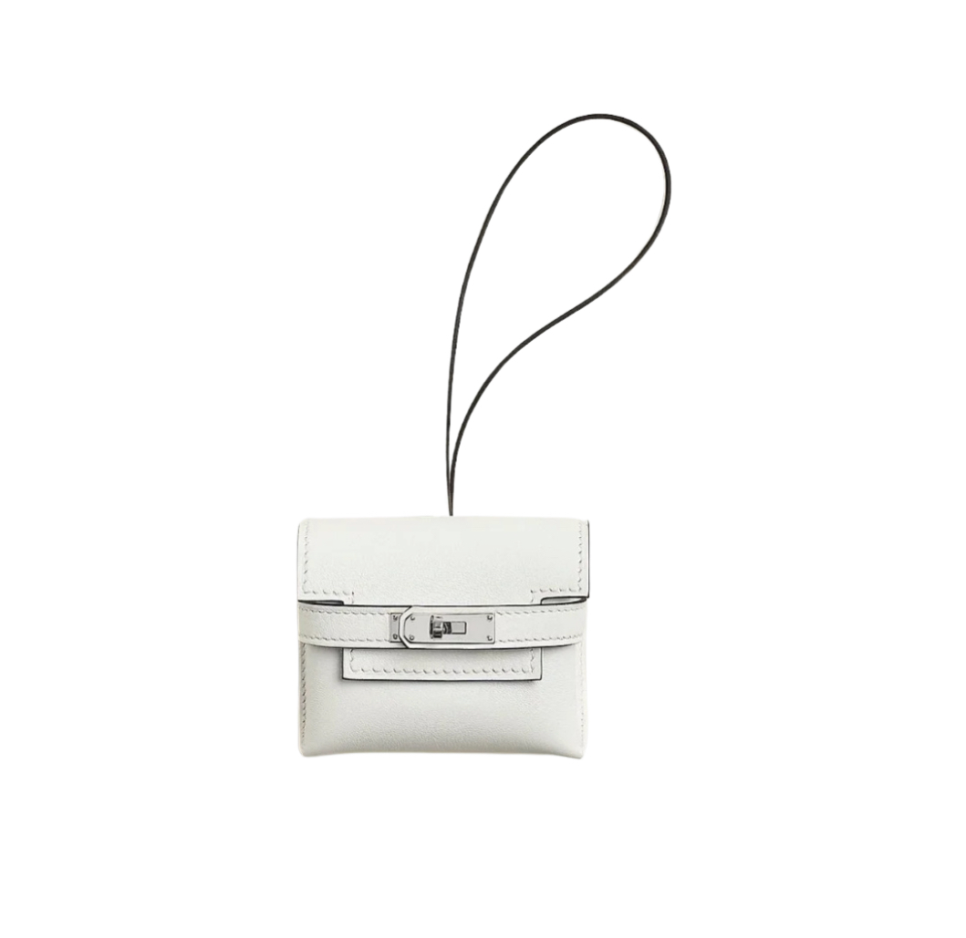 Hermès Kellyfestival Charm Swift&Palladium New White