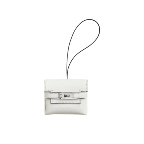 Hermès Kellyfestival Charm Swift&Palladium New White