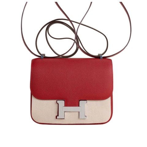 Hermès Constance 18 Epsom Rouge casaque&Palladium Hardware