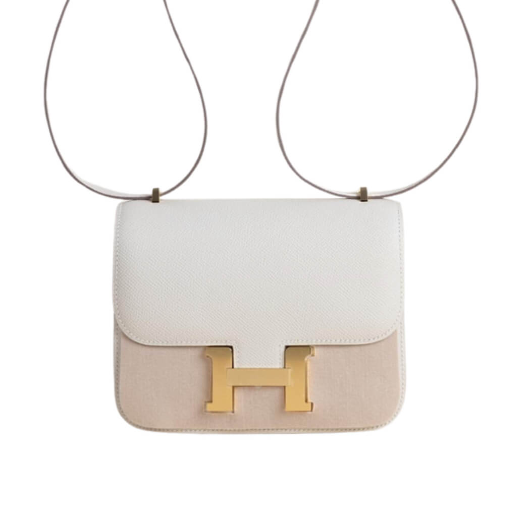 Hermès Constance 18 Epsom Craie&Gold Hardware