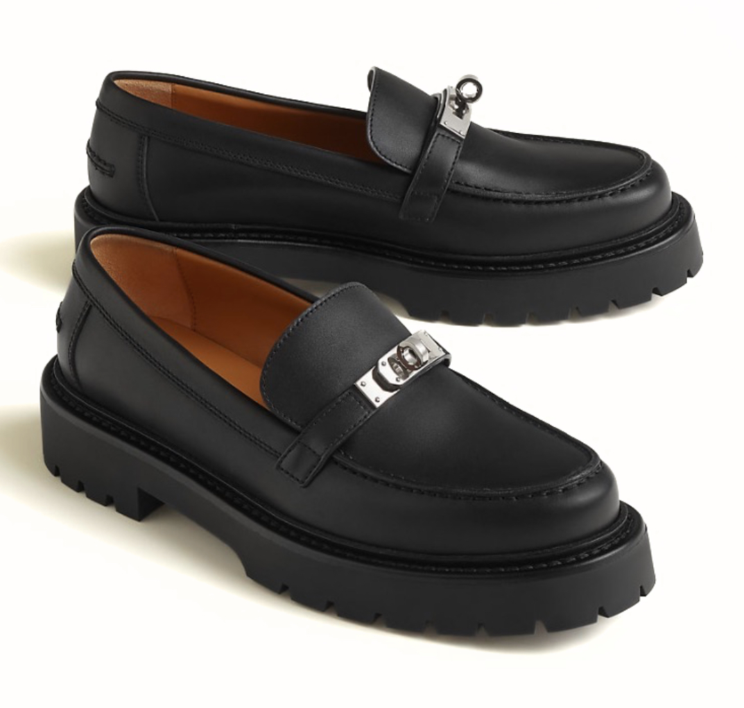 HERMÈS 24FW ICONE Kelly Women’s Loafers Noir